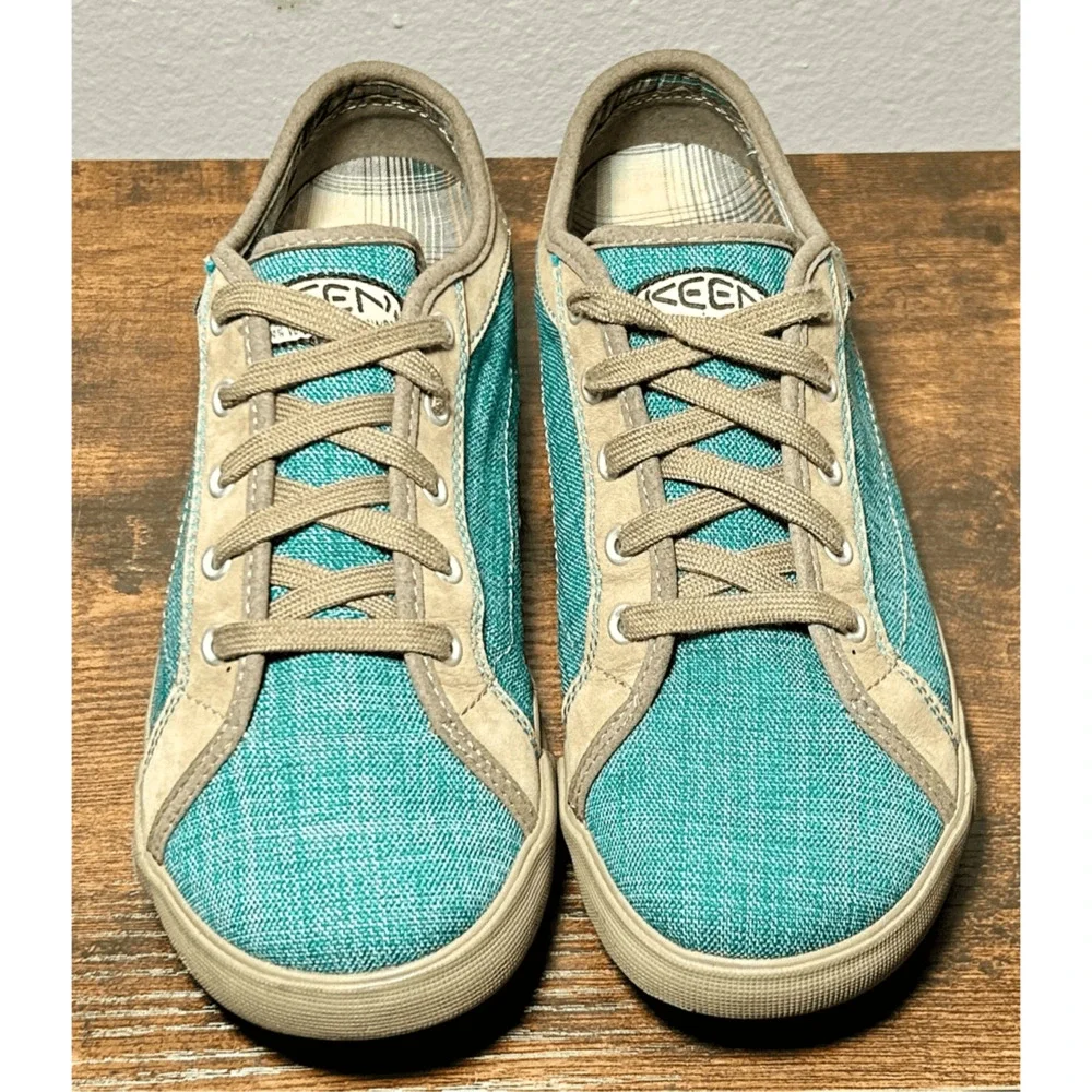 Keen Arcata Kid’s Canvas Lace Up Turquoise Casual Shoes Sz 6 US/ 5 UK